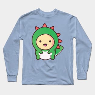 kawaii cute dinosaur baby cat muffin Long Sleeve T-Shirt